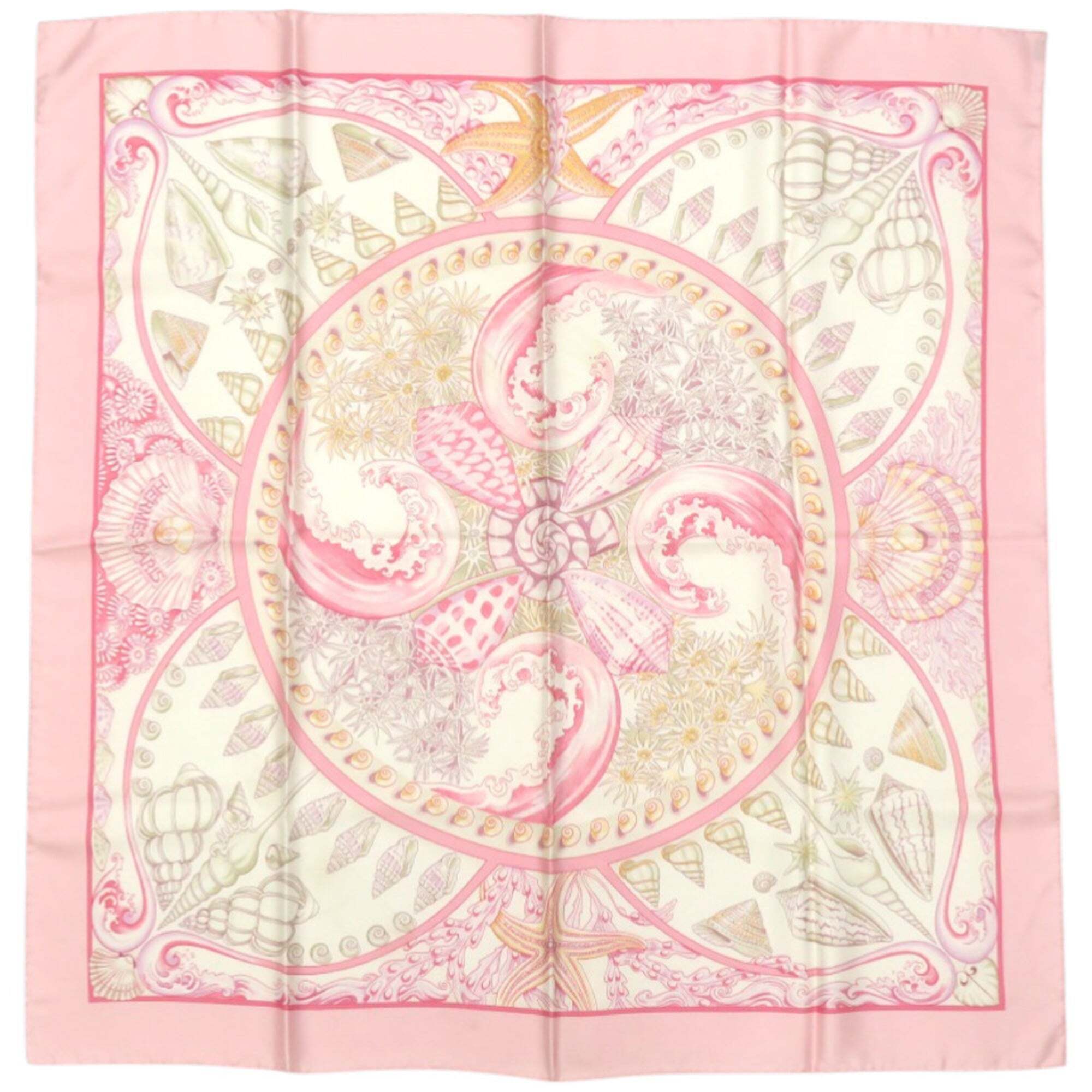 Hermes Authentic Pink Silk Scarf